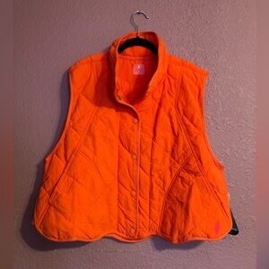 Free People FP Movement Orange Quilted‎ Vest Small